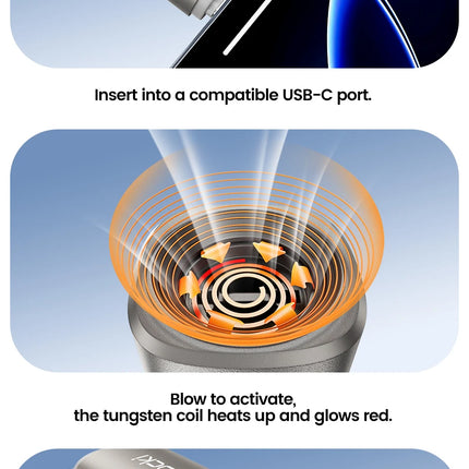 Toocki TG13/14 Type-C Mini Electric Lighter Plug&Play Blow to Light Mobile Cigarette Lighter Flameless Windproof Fast Ignition