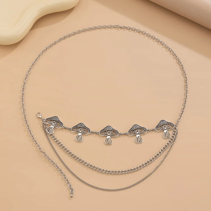 KunJoe Fashion Love Heart Adjustable Belt Multilayer Metal Chain Belly Waist Chain Women Hip Hop Skirt Waistband Y2K Accessories