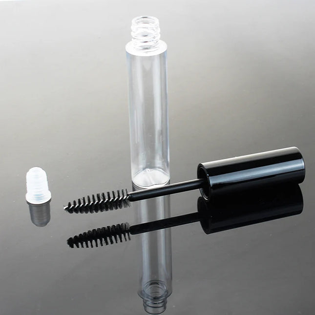15/20/25pcs Empty Mascara Tube Eyelash Cream Vial Liquid Bottle 10ml Sample Cosmetic Container with Black Cap Refillable Bottle