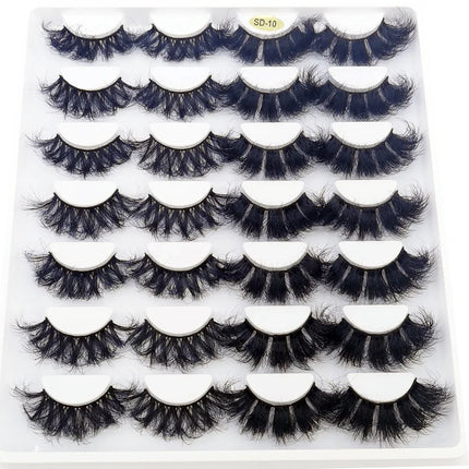 HBZGTLAD 14 Pairs Eyelashes 25mm Faux Mink Eyelashes Long Lasting Fluffy Mink Lashes Dramatic Volume lashes Extension Thick Long
