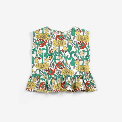 2026BC Short-sleeved Set Boys' Printed Shirt Shorts Polo Shirt Casual Pants Girls' Wide-Leg Pants Short Skirt