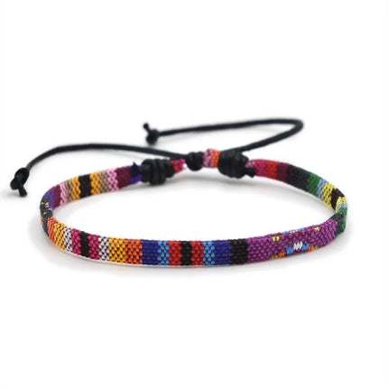 Bohemia Style Colorful Weave Rope Friendship Bracelets For Woman Men Cotton Handmade Braided Bracelet Ethnic Jewelry Gifts