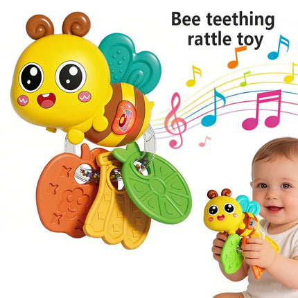 Infant Musical Educational Teethers and Rattles for Boys and Girls, to Chew and Play, Colorful Cartoon Designs