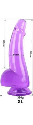 Purple Realistic Dildo Pink Crystal Penis Artificial Soft Smooth Dildo Anal Strap-on Stick with Balls Sex Toy for Women Adult18+