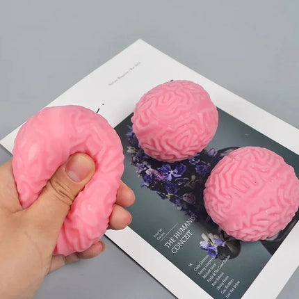 Cute Brain Squishy Stress Ball Funny Squeeze Ornament Party Favor Easter Halloween Birthday Festival Gift