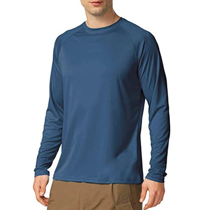UV Men's Sun Protection Long Sleeve Summer UPF50+ Performance Quick Dry Men T-shirts Breathable Hiking Workout Pullover Tops
