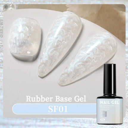 Pearl White Gel Nail Polishing 7.3ml Glitter Quick Dry Long Lasting Enamel Pearl White Nail Gel for Women Teens Mothers Salon