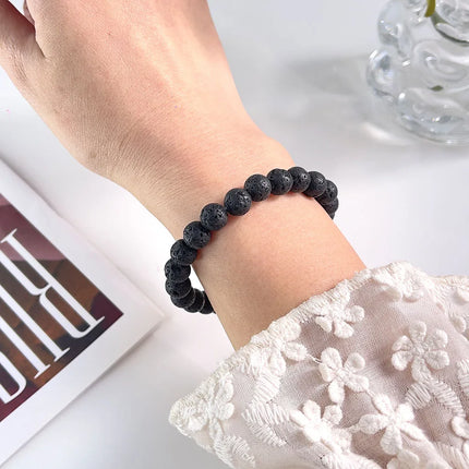 Natural Stone Pink Zebra Beaded Bracelet 6/8mm Dalmatian Jasper Rhodochrosite Agate Bracelet Gemstone Beads Bracelet