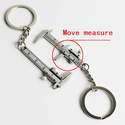 Mini Vernier Caliper Pocket Key Chain Keyring Ornaments Small 3D Movable Precision Measure Tool Accessories Slider Ruler Alloy