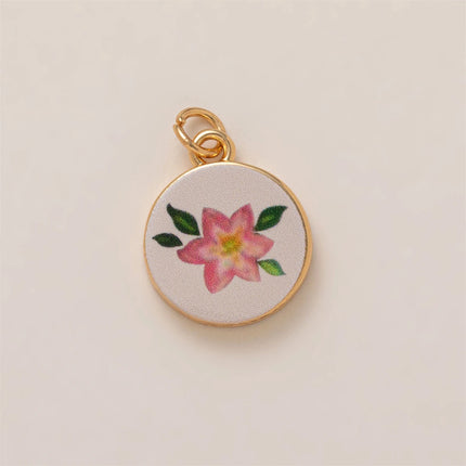 Simple and versatile color blocking butterfly love flower DIY pendant accessories gold-plated color preservation