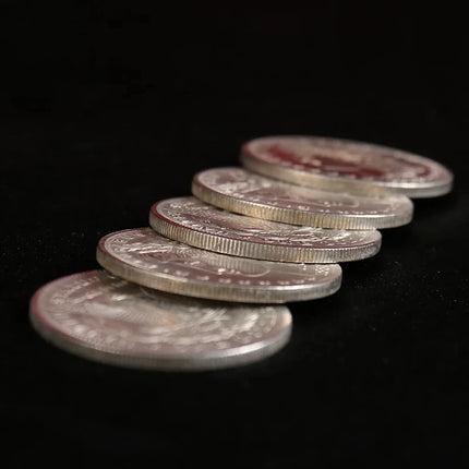 Walking Liberty Half Dollar Shell and Coin Set/Morgan Dollar Shell and Coin Set (4 Coins 1 Shell) By Oliver Magic Tricks Props
