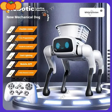 Leo 2026 New Ai Smart Remote Control Robot Dog Programmable With Loading Basket Light And Sound Effects For Boys Birthday Gift