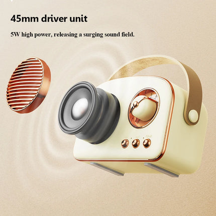 Mini Vintage Bluetooth Speaker Wireless Hifi Sound Bluetooth Soundbar Handsfree Call MP3 Music Player Support TF Card USB AUX