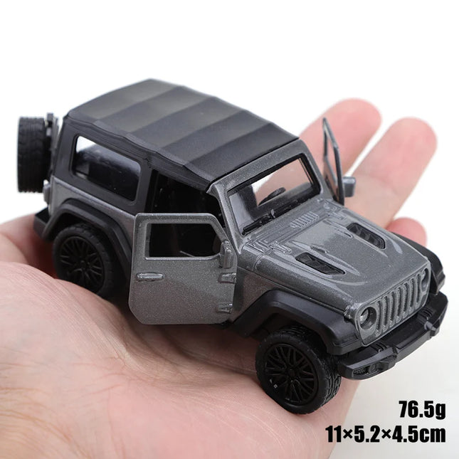 Packaged 1/43 New Alloy Jeep Wrangler Rubicon Pull-Back Off-Road Model, Three-Door Metal Model, Exquisite Gift for Children