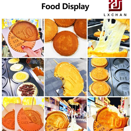 HomeWise Electric Waffle Maker Gold Coin Waffle Maker Gold Coin Pattern Waffle Maker Gold Coin Mold Snack Machine 110V 220V