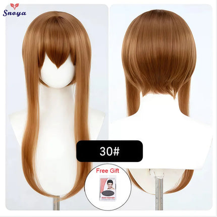 Snoya 60cm synthetic Multi colored long sideburns style short cosplay wig Heat resistant fiber Purple blue pink black gold