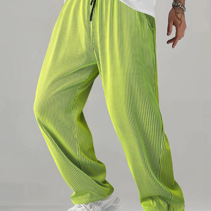 New Men's Casual Pants - Anti-Wrinkle, Non-Stretch, Breathable, Elastic, Stain-Resistant Straight-Leg Pants, Hip-Hop Streetwear