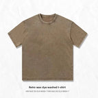 M (within 55.00kg) / Cotton washed t-shirt short sleeve-khaki