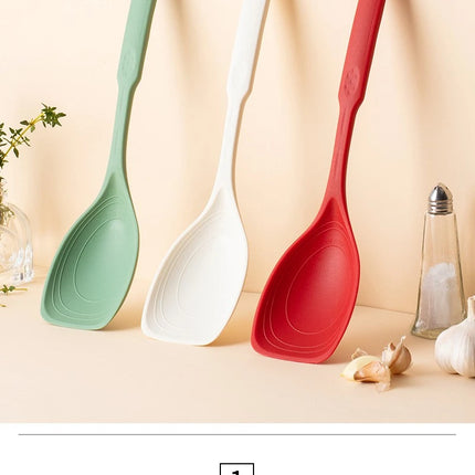 Kitchen Tool Silicone Spoon Multi purpose Grip Comfortable Anti slip Round Handle Large Cookware Tableware Spoon