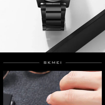 SKMEI 2120 Digital Quartz Watch for Men Waterproof Sport Dual Display Stainless Steel Mens Wristwatches Alarm Clock Reloj Hombre