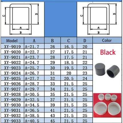 White/Black Silicone Rubber Round Caps Protection Gasket Dust Seal End Cover Caps For Pipe Bolt Furniture 3mm-78.5mm