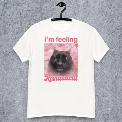 I'm Feeling Romantic Funny Cat Printed Summer Tee Shirt Gift for Woman Cursed Cats T-shirt Silly Joke Gifts Dank T-shirt
