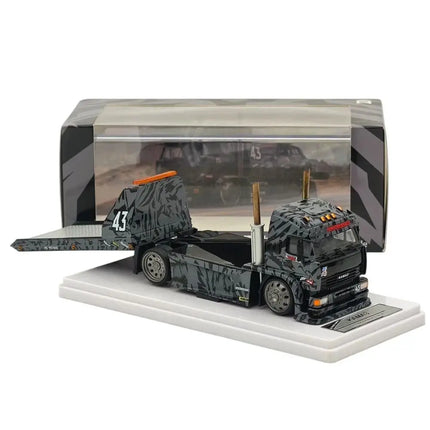 SW 1/64 For Mustang 1965 Hoonicorn RTR V3 HORZON / KamaZ trailer Car Diecast Model Collection Auto Gift