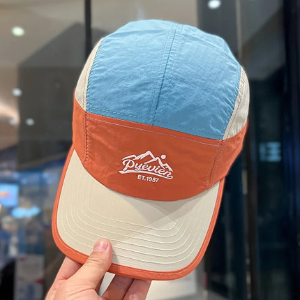 Summer Quick-dry 5-panel Baseball Cap - Korean Color-block Breathable Thin Sunshade Hat, for Men Women Outdoor Activities