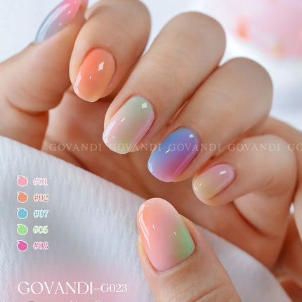 Spring Summer 10pcs Ice Cream Gel Nail Polish Set Soak Off Transparent Glitter Color UV LED Varnishes Nail Art Candy Gel Polish