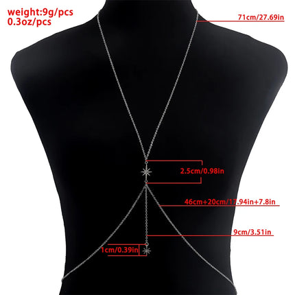 Metal Body Bust Chain Jewelry For Women Sexy Bikini Ladies Breast Crystal Breast Chain Necklace Decoration Summer Body Jewelry