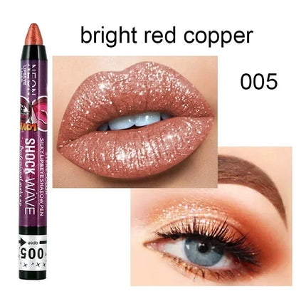 36 Color Eye Shadow Pen Waterproof 2 In 1 Not Smudge Eye Shadow Stick Lip Makeup Pen Glitter Shimmer Long-lasting Eye Shadow Pen