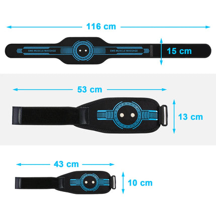 Smart EMS Ab Stimulation Belt - Rechargeable Muscle Toner for Home Gym Fitness & Body Contouring