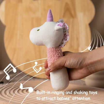 Soft Baby Rattle Toys Cartoon Animal Hand Rattles for Toddlers Boys Girls Hand Bell Toy Early Educational Newborn Infant Gifts