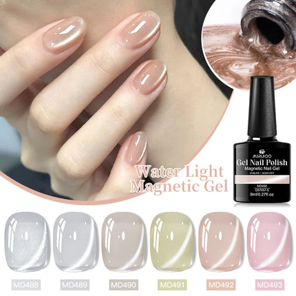 8ml Water Light Cat Magnetic Gel Nail Polish Shiny Effect Semi Permanent Soak Off UV LED Gel Varnish Manicure DIY Nail Supplies