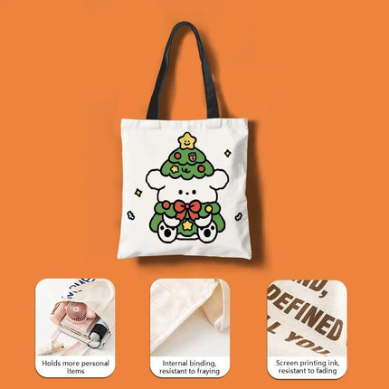 C-CoronaS E-Extra Beer Storage Bags Canvas Double-Sided Print Handbag Daily Lightweight Shopping Tote Bag Eco-Friendly
