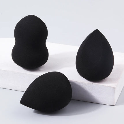3/5PCS black makeup sponge powder puff set, a facial makeup tool that expands when exposed to water without powder sticking