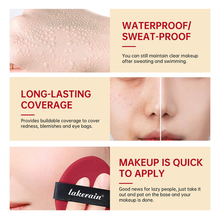 Sunscreen Cushion Foundation Fit Cushion Foundation Full Coverage Waterproof Long-lasting Concealer Long-lasting Korean Makeup