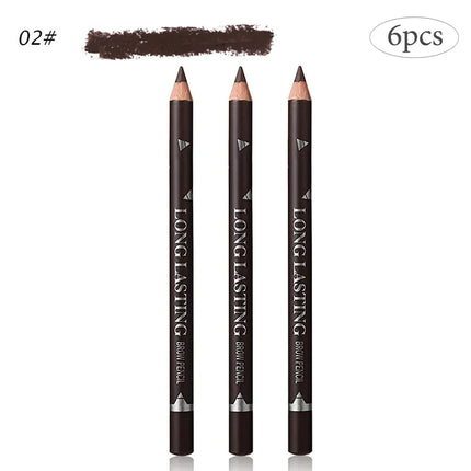 6/12PCs eye brow pencil waterproof professional women eye makeup pen easy color natural black Brown cosmetic beauty eyebrow tool