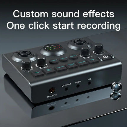 F10 Live Sound Card Streaming Audio Voice DJ Mixer Sound Card Audio for Voice Podcast Live Control Kit Podcast Accessories