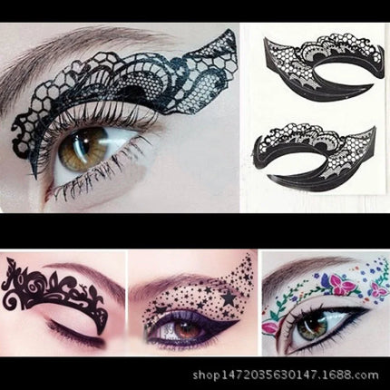 Leopard Lace Eyeliner Sticker Reusable Double Eyelid Line Sticker Waterproof Eye Makeup Self-adhesive Eyelid Sticke Makeup Tools