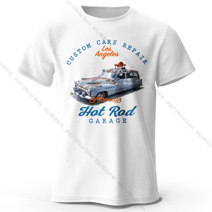 Custom Car Club Patch Printed Unisex Men Women T-Shirt Tees Tops 100% Cotton Embossed Logo Graphic Gearhead Outfit