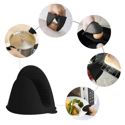 1/2-Piece Heat-Insulating Silicone Clip Anti-Slip Gloves Pot Pad Cooking Baking Oven Heat-Insulating Gloves