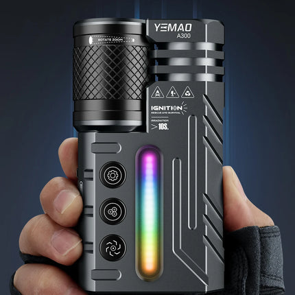 Rechargeable EDC Flashlight, 3500LM Dual-Core LED with Fixed & Zoomable Beams, RGB Ambient Light, Magnetic Base, USB-C Charging