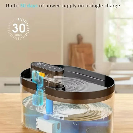 2.2L Wireless Cat Water Fountain Battery Operated Automatic Pet Water Fountain With Motion Sensor Dog Cat Water Dispenser Bowl
