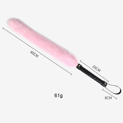 Fetish PU Leather With Fox Tail Whip Flogger Handle Spanking Paddle Flirting BDSM Adult Game Erotic Sex Toys for Women Couples