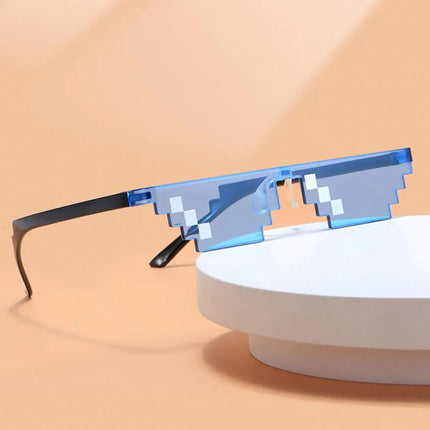 5Pcs NEW Mosaic Sunglasses Trick Toy Thug Life Glasses Deal With It Glasses Pixel Black Mosaic Sunglasses Cool Jokes Funny Toys