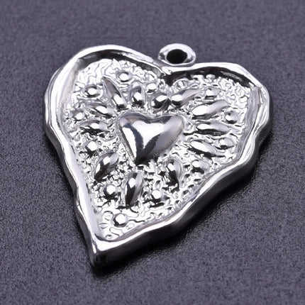 Elegant Love Breloques Stainless Steel Pendants For Jewelry Making Bulk Heart Charm Pendant 5pcs/Lot Materials To Make Bracelets