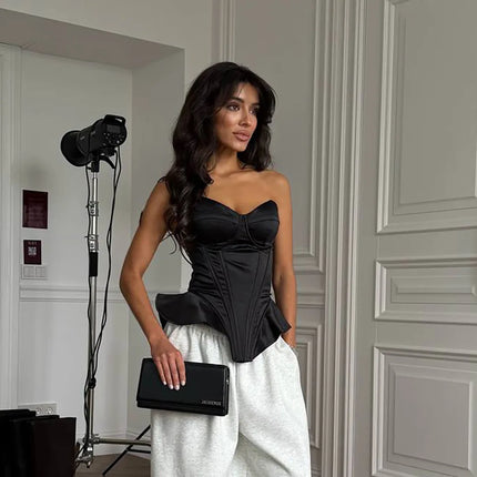 Fashion Women Sexy Lace Patchwork Sequin Sling Top Off Shoulder Backless Sleeveless See Through Slim Vests 2025 Lady Club Wear