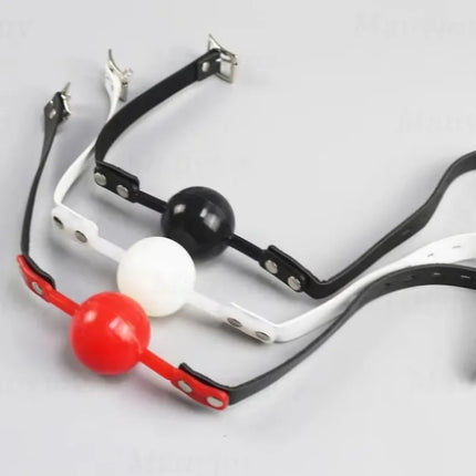 2026  Solid Silicone Mouth Gag Ball PU Leather Band BDSM Bondage Oral Fixed Pet Cosplay Restraint Sex Toy for Couple Adult Game