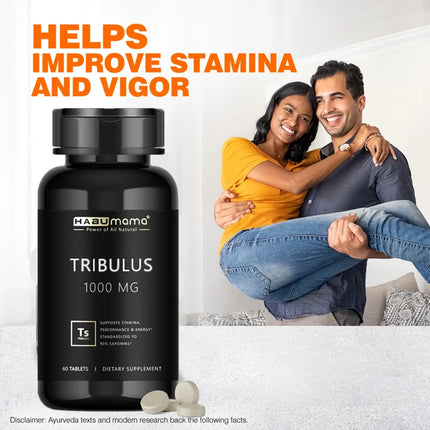 Tribulus Terrestris 1000mg Extract Powder 60 Tablets- Male Enhancing Supplement Stamina & Fast Acting Performance